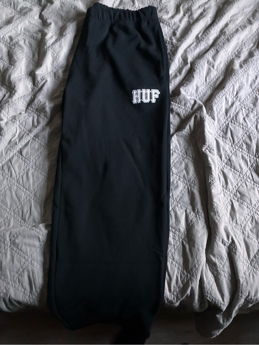 HUF men’s Black Sweatpants with White Logo XL